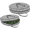imagemDesign Round 36quot Wreath Storage Container with Handles Fabric Christmas Wreath Storage Bag Protector Garland Storage Bag Container Holiday Decoration Organizer 2 Pack Buffalo Plaid BlackWhite