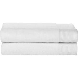imageNate Home by Nate Berkus 100 Cotton Terry 2Piece Extra Large Bath Sheet Towel Set  608 GSM Ultra Soft Thick and Absorbent Towels for Bathroom from mDesign  Set of 2 Snow White