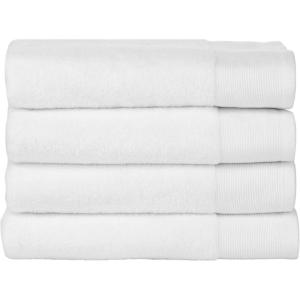 imageNate Home by Nate Berkus 100 Cotton Terry 4Piece Bath Towel Set  608 GSM Ultra Soft Thick and Absorbent Towels for Bathroom from mDesign  Set of 4 Snow White