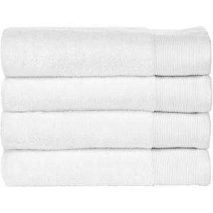 imageNate Home by Nate Berkus 100 Cotton Terry 4Piece Hand Towel Set  608 GSM Ultra Soft Thick and Absorbent Towels for Bathroom from mDesign  Set of 4 Snow White
