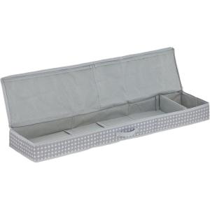 imagemDesign Long GiftWrapping Paper Storage Bag with Handles Holder for Christmas and Holiday Organizer Container Box  Zipper Lid for Rolls of Wrap Under Bed Storage Totes Polka Dot Gray