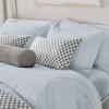imageNate Home by Nate Berkus 200TC 100 Cotton Percale 4Piece Sheet Set  Crisp Cool Breathable Bedding from mDesign  Queen Size  1 Flat Sheet1 Fitted Sheet2 Pillowcases Heron Light Blue
