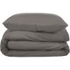 imageNate Home by Nate Berkus 200TC 2Piece Cotton Percale Duvet Cover  Crisp Cool Breathable Bedding Set from mDesign  Twin Size  1 Duvet Cover1 Pillow Sham Charcoal Dark Gray