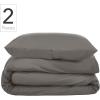 imageNate Home by Nate Berkus 200TC 2Piece Cotton Percale Duvet Cover  Crisp Cool Breathable Bedding Set from mDesign  Twin Size  1 Duvet Cover1 Pillow Sham Charcoal Dark Gray