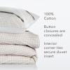 imageNate Home by Nate Berkus 250TC 2Piece Printed Shapes AllSeason Cotton Duvet Cover Set  Bedding Set from mDesign  Twin Size  1 Duvet Cover1 Pillow Sham PearlNight TaupeBlack