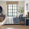 imageNate Home by Nate Berkus 250TC 2Piece Printed Shapes AllSeason Cotton Duvet Cover Set  Bedding Set from mDesign  Twin Size  1 Duvet Cover1 Pillow Sham PearlNight TaupeBlack