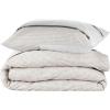 imageNate Home by Nate Berkus 250TC 2Piece Printed Shapes AllSeason Cotton Duvet Cover Set  Bedding Set from mDesign  Twin Size  1 Duvet Cover1 Pillow Sham PearlNight TaupeBlack