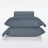 imageNate Home by Nate Berkus 300TC Cotton Bedding 4Piece Deep Pocket Sheet Set  Soft Smooth Sateen Weave from mDesign  Queen Size  1 Flat Sheet1 Fitted Sheet2 Pillowcases Whale Navy Blue