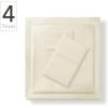 imageNate Home by Nate Berkus 300TC Cotton Bedding 4Piece Deep Pocket Sheet Set  Soft Smooth Sateen Weave from mDesign  Queen Size  Flat SheetFitted Sheet2 Pillowcases Antique White Beige