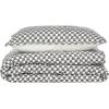 imageNate Home by Nate Berkus Drawn Squares Decorative Cotton Quilt Set  AllSeason Coverlet Bedspread Bedding from mDesign Twin Size 1 Quilt1 Pillow Sham CharcoalParchment Dark GrayWhite