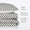 imageNate Home by Nate Berkus Drawn Squares Decorative Cotton Quilt Set  AllSeason Coverlet Bedspread Bedding from mDesign Twin Size 1 Quilt1 Pillow Sham CharcoalParchment Dark GrayWhite