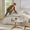 imageNate Home by Nate Berkus Lightweight Textured Weave Cotton Throw Blanket  with Fringe Detail Breathable AllSeason Decoration for Bedding from mDesign  50quot x 60quot Natural Taupe