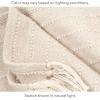 imageNate Home by Nate Berkus Lightweight Textured Weave Cotton Throw Blanket  with Fringe Detail Breathable AllSeason Decoration for Bedding from mDesign  50quot x 60quot Natural Taupe