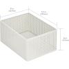 imageNate Home by Nate Berkus Perforated Metal Bin  Essential for Kitchen Cabinet or Pantry Organization and Storage from mDesign  Set of 3 White 22754MD