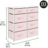 imagemDesign 353quot High Steel FrameWood Top Storage Dresser Furniture 8 Slim Fabric Drawers Large Bureau Organizer for Baby Kid Teen Bedroom Nursery Playroom Dorm Spira Collection PinkWhite