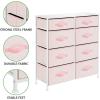 imagemDesign 353quot High Steel FrameWood Top Storage Dresser Furniture 8 Slim Fabric Drawers Large Bureau Organizer for Baby Kid Teen Bedroom Nursery Playroom Dorm Spira Collection PinkWhite