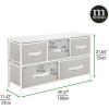 imagemDesign Chest of Drawers  Wide Set of Drawers with Wooden Top Shelf  Clothing Storage Tower for Socks Underwear Accessories  Light GreyWhiteLight GrayWhite
