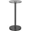 imagemDesign Glass Top SideEnd Drink Table  Small Modern Round Accent Metal Nightstand Furniture for Living Room Dorm Home Office and Bedroom  9quot Round  Smoke GrayBlack