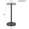 imagemDesign Glass Top SideEnd Drink Table  Small Modern Round Accent Metal Nightstand Furniture for Living Room Dorm Home Office and Bedroom  9quot Round  Smoke GrayBlack