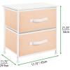 imagemDesign Small Storage Dresser EndSide Table Night Stand with 2 Removable Fabric Drawers  Organizer for Bedroom Living Room Closet  Hold Clothes Linens Accessories Jane Collection PeachWhite