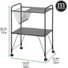 imagemDesign Steel 2Tier Rolling Utility Cart with Wire Storage Basket Metal Frame Stand with Fully Rotating Wheels for Kitchen Living Room Office Garage Laundry Room or Bedroom  Matte Black