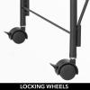 imagemDesign Steel 2Tier Rolling Utility Cart with Wire Storage Basket Metal Frame Stand with Fully Rotating Wheels for Kitchen Living Room Office Garage Laundry Room or Bedroom  Matte Black