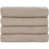 imageNate Home by Nate Berkus 100 Cotton Textured Rice Weave Hand Towel Set  Soft and Absorbent Solid Bathroom Towels from mDesign  Set of 4 Fossil Beige