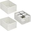 imageNate Home by Nate Berkus Perforated Metal Bin  Essential for Kitchen Cabinet or Pantry Organization and Storage from mDesign  Set of 3 White 22754MD