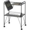 imagemDesign Steel 2Tier Rolling Utility Cart with Wire Storage Basket Metal Frame Stand with Fully Rotating Wheels for Kitchen Living Room Office Garage Laundry Room or Bedroom  Matte Black