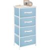 imagemDesign Tall Dresser Storage Tower Stand with 4 Removable Fabric Drawers Steel Frame Wood Top Organizer for Bedroom Entryway Closet Jane Collection Carolina BlueWhite