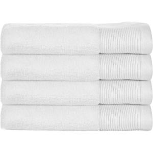 imageNate Home by Nate Berkus 100 Cotton Terry 4Piece Washcloth Set  608 GSM Ultra Soft Thick and Absorbent for Bathroom from mDesign  Set of 4 Snow White