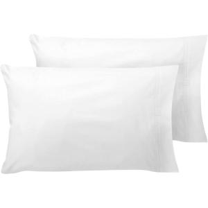 imageNate Home by Nate Berkus 200TC 100 Cotton 2Piece Percale Pillowcase Set  Crisp Comfortable and Breathable Bedding from mDesign  Set of 2 StandardQueen Size Snow White