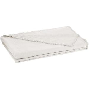 imageNate Home by Nate Berkus Cotton Matelasse Blanket  with Fringe Detail Breathable AllSeason Throw Decoration for Bedding from mDesign  FullQueen Natural Taupe