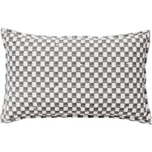 imageNate Home by Nate Berkus Drawn Squares Decorative Pillow  Modern Cotton Throw Pillow Modern Decor for Couch or Bedroom from mDesign  Oblong Size  14quot x24quot CharcoalParchment