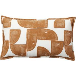 imageNate Home by Nate Berkus Printed Shapes Decorative Pillow  Cotton Throw Pillow Modern Decor for Couch or Bedroom from mDesign  Oblong Size  14quot x24quot BronzeAntique White BrownWhite