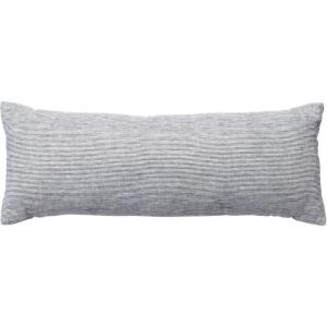 imageNate Home by Nate Berkus Textured Cotton Stripe Decorative Throw Pillow  Cushion Modern Decor for Couch Chairs or Bedroom from mDesign  Oblong Size 14quot x 36quot NaturalNight Navy Blue