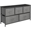 imagemDesign 2165quot High Steel FrameWood Top Storage Dresser Furniture Unit with 5 Removable Fabric Drawers  Wide Bureau Organizer for Bedroom Living Room Closet  Lido Collection Charcoal Gray