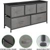 imagemDesign 2165quot High Steel FrameWood Top Storage Dresser Furniture Unit with 5 Removable Fabric Drawers  Wide Bureau Organizer for Bedroom Living Room Closet  Lido Collection Charcoal Gray