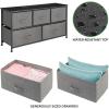 imagemDesign 2165quot High Steel FrameWood Top Storage Dresser Furniture Unit with 5 Removable Fabric Drawers  Wide Bureau Organizer for Bedroom Living Room Closet  Lido Collection Charcoal Gray