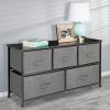 imagemDesign 2165quot High Steel FrameWood Top Storage Dresser Furniture Unit with 5 Removable Fabric Drawers  Wide Bureau Organizer for Bedroom Living Room Closet  Lido Collection Charcoal Gray