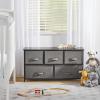 imagemDesign 2165quot High Steel FrameWood Top Storage Dresser Furniture Unit with 5 Removable Fabric Drawers  Wide Bureau Organizer for Bedroom Living Room Closet  Lido Collection Charcoal Gray
