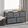 imagemDesign 2165quot High Steel FrameWood Top Storage Dresser Furniture Unit with 5 Removable Fabric Drawers  Wide Bureau Organizer for Bedroom Living Room Closet  Lido Collection Charcoal Gray
