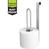 imagemDesign Aluminum Metal Over The Tank Toilet Tissue Paper Roll Holder Dispenser and Reserve for Bathroom Storage and Organization  Hanging  Space Saving Design Holds 2 Rolls  Rust Free  Silver