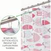 imagemDesign Decorative Fish Print  Easy Care Fabric Shower Curtain with Reinforced Buttonholes for Bathroom Showers Stalls and Bathtubs Machine Washable  72quot x 72quot  Pink Multi