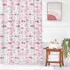 imagemDesign Decorative Fish Print  Easy Care Fabric Shower Curtain with Reinforced Buttonholes for Bathroom Showers Stalls and Bathtubs Machine Washable  72quot x 72quot  Pink Multi
