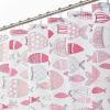 imagemDesign Decorative Fish Print  Easy Care Fabric Shower Curtain with Reinforced Buttonholes for Bathroom Showers Stalls and Bathtubs Machine Washable  72quot x 72quot  Pink Multi