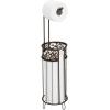 imagemDesign Freestanding Toilet Paper Holder  Modern Toilet Roll Dispenser with Vine Pattern  Bathroom Storage for Loo Roll with Space for 3 Spare Rolls  BronzeBronze