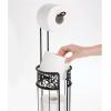 imagemDesign Freestanding Toilet Paper Holder  Modern Toilet Roll Dispenser with Vine Pattern  Bathroom Storage for Loo Roll with Space for 3 Spare Rolls  BronzeBlack