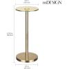 imagemDesign Glass Top SideEnd Drink Table  Small Modern Round Accent Metal Nightstand Furniture for Living Room Dorm Home Office and Bedroom  9quot Round  GoldSoft Brass