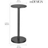 imagemDesign Glass Top SideEnd Drink Table  Small Modern Round Accent Metal Nightstand Furniture for Living Room Dorm Home Office and Bedroom  9quot Round  Black MarbleBlack Print 23780MDHS